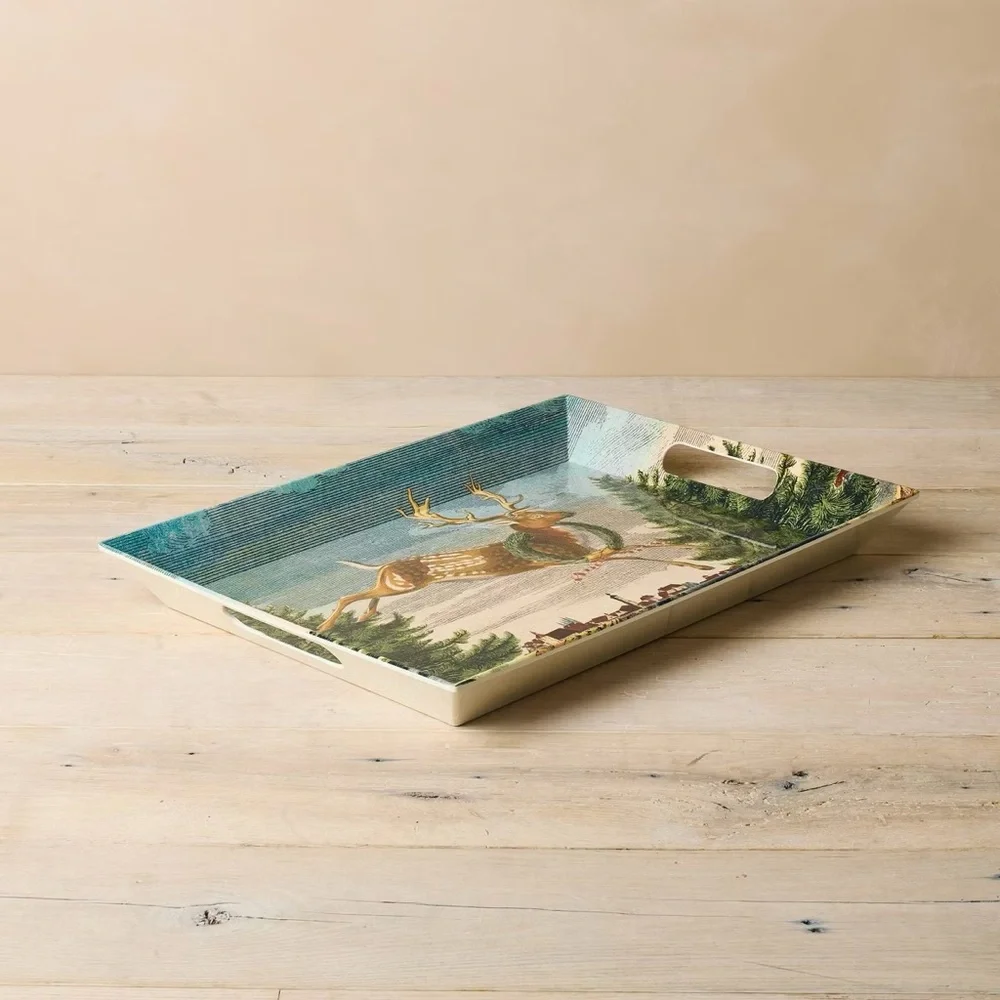 XL Reindeer Christmas Melamine Tray - John Derian for Target 2025